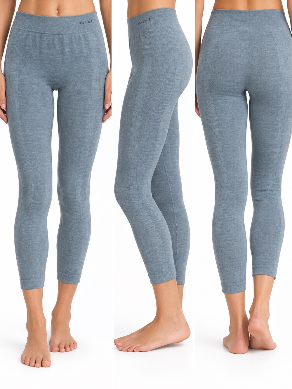 Falke Wool Tech Seamless Leggings Gray Thermal BaseLayer Women's Size Small NWOT